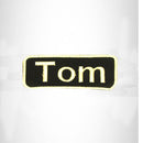 Tom White on Black Iron on Name Tag Patch for Biker Vest NB190