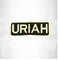 URIAH White on Black Iron on Name Tag Patch for Biker Vest NB263