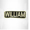 WILLIAM White on Black Iron on Name Tag Patch for Biker Vest NB266