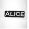 ALICE White on Black Iron on Name Tag Patch for Biker Vest NB268