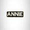 ANNIE White on Black Iron on Name Tag Patch for Biker Vest NB272