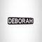 DEBORAH Black and White Name Tag Iron on Patch for Biker Vest and Jacket NB288