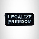 LEGALIZE FREEDOM White on Black Small Patch Iron on for Vest SB571