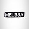 MELISSA Black and White Name Tag Iron on Patch for Biker Vest and Jacket NB308