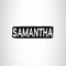 SAMANTHA Black and White Name Tag Iron on Patch for Biker Vest and Jacket NB316