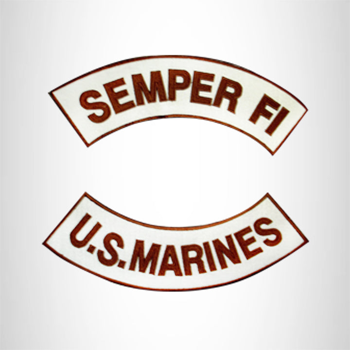 U.S Marines Semper Fi Iron on 2 Patches Set Sew on for Vest Jacket