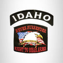 IDAHO and NEVER SURRENDER Small Patches Set for Biker Vest