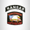 KANSAS and NEVER SURRENDER Small Patches Set for Biker Vest