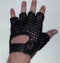 Fingerless summer gloves black leather gel palm-STURGIS MIDWEST INC.
