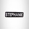 STEPHANIE Black and White Name Tag Iron on Patch for Biker Vest and Jacket NB321