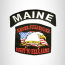 MAINE and NEVER SURRENDER Small Patches Set for Biker Vest