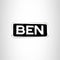 BEN White on Black Iron on Name Tag Patch for Biker Vest NB201