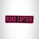 ROAD CAPTAIN Pink on Black Small Patch Iron on for Vest Jacket SB596
