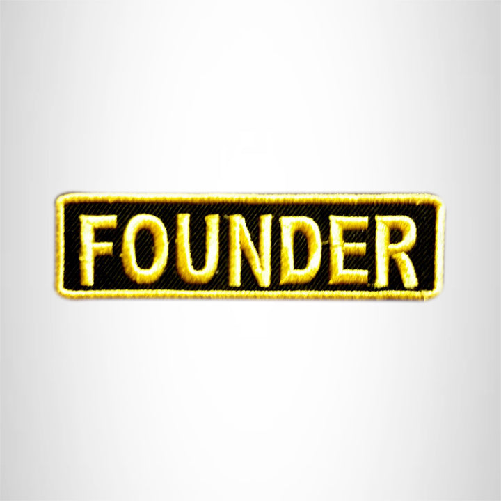 FOUNDER YELLOW ON BLACK Small Patch Iron on for Vest Jacket SB598