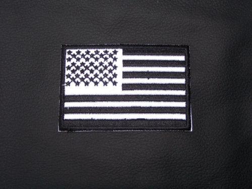 Reflective Patch US Flag Glow in Dark badges Black & White USA Flag New-STURGIS MIDWEST INC.