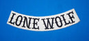 LONE WOLF PATCH ROCKER WHITE FOR BIKER MOTORCYCLE PATCH FOR VEST JACKET NEW-STURGIS MIDWEST INC.