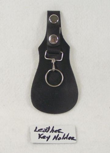 Flap style Leather Key holder for belt Black size 6.5 by 3-STURGIS MIDWEST INC.