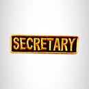 SECRETARY Orange on Black Small Patch Iron on for Vest Jacket SB600