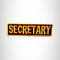SECRETARY Orange on Black Small Patch Iron on for Vest Jacket SB600