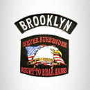 BROOKLYN and NEVER SURRENDER Small Patches Set for Biker Vest