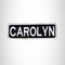 CAROLYN Black and White Name Tag Iron on Patch for Biker Vest and Jacket NB281