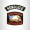 HONOLULU and NEVER SURRENDER Small Patches Set for Biker Vest