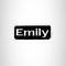 Emily White on Black Iron on Name Tag Patch for Biker Vest NB114