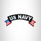 U.S. Navy White on Black Boarder Top Rocker Patch for Biker Vest Jacket TR364