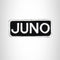 Juno White on Black Iron on Name Tag Patch for Biker Vest NB121