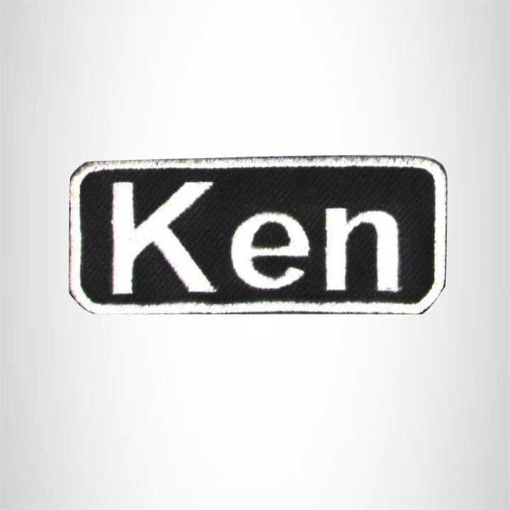 Ken White on Black Iron on Name Tag Patch for Biker Vest NB173