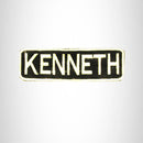 Kenneth White on Black Iron on Name Tag Patch for Biker Vest NB234