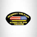 RESPECT THE FLAG Oval Small Patch Iron on for Vest Jacket SB638