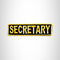 SECRETARY Yellow on Black Small Patch Iron on for Vest Jacket SB641