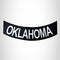 OKLAHOMA White on Black Bottom Rocker Iron on Patch for Biker Vest BR442