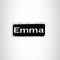 Emma White on Black Iron on Name Tag Patch for Biker Vest NB116