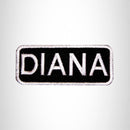 Diana White on Black Iron on Name Tag Patch for Biker Vest NB113