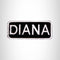 Diana White on Black Iron on Name Tag Patch for Biker Vest NB113