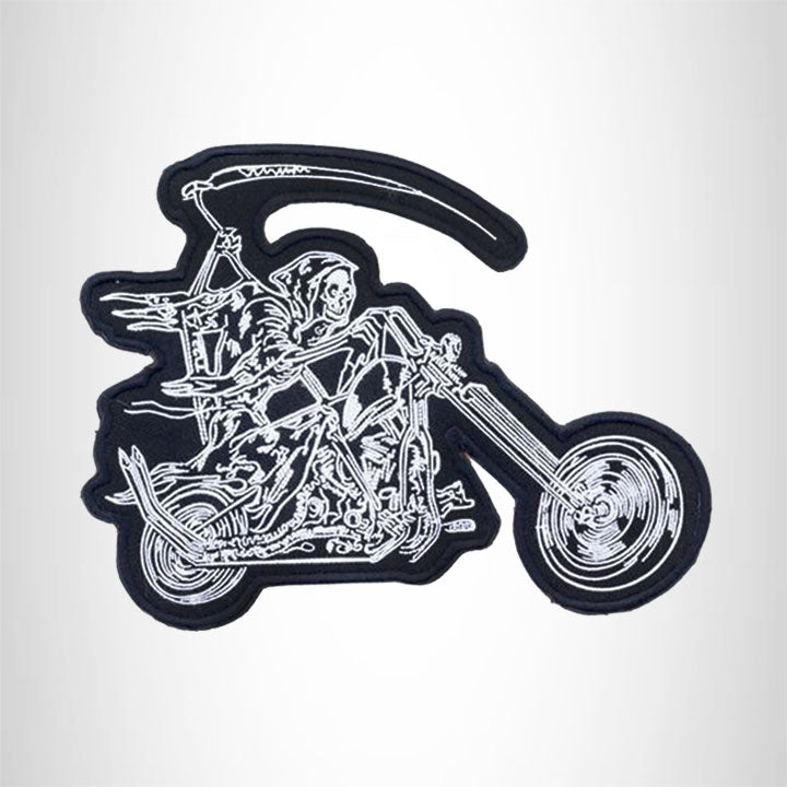 REAPER ON MOTORCYCLE Iron on Center Patch for Biker Vest CP182