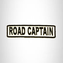 ROAD CAPTAIN Black on White Small Patch Iron on for Biker Vest SB687