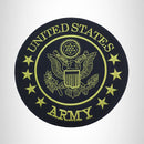 United States Army 10.5" Round Center Patch Green on Black