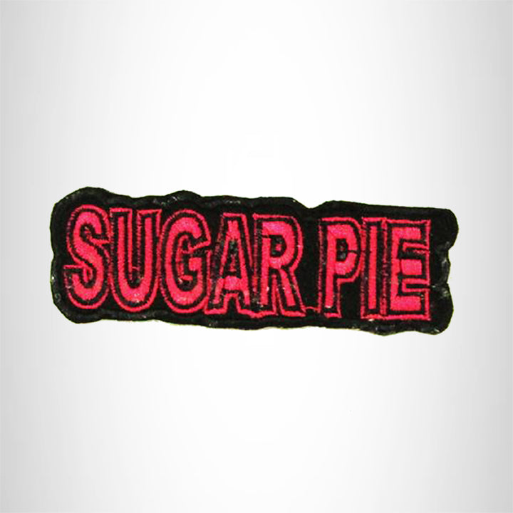 SUGAR PIE Red on Black Small Patch Iron on for Biker Vest SB690