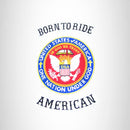 BORN TO RIDE AMERICAN One Nation Iron on 3 Large Back Patches Set for Biker Vest Jacket