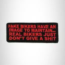 FAKE BIKERS Red on Black Small Patch Iron on for Biker Vest SB693