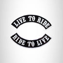Live to Ride, Ride to 2 Patches Set Sew on for Vest Jacket
