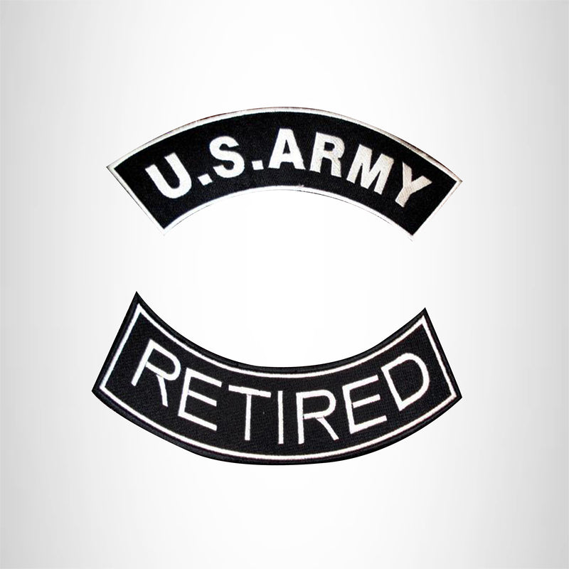 U.S. Army Retired Iron on 2 Patches Set Sew on for Vest Jacket