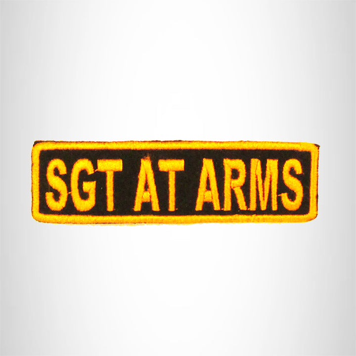 SGT AT ARMS Orange on Black Small Patch Iron on for Biker Vest SB697