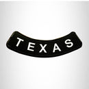 TEXAS White on Black Bottom Rocker Patch for Vest Jacket BR373