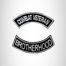 Combat Veteran Brotherhood 2 Patches Set Sew on for Vest Jacket