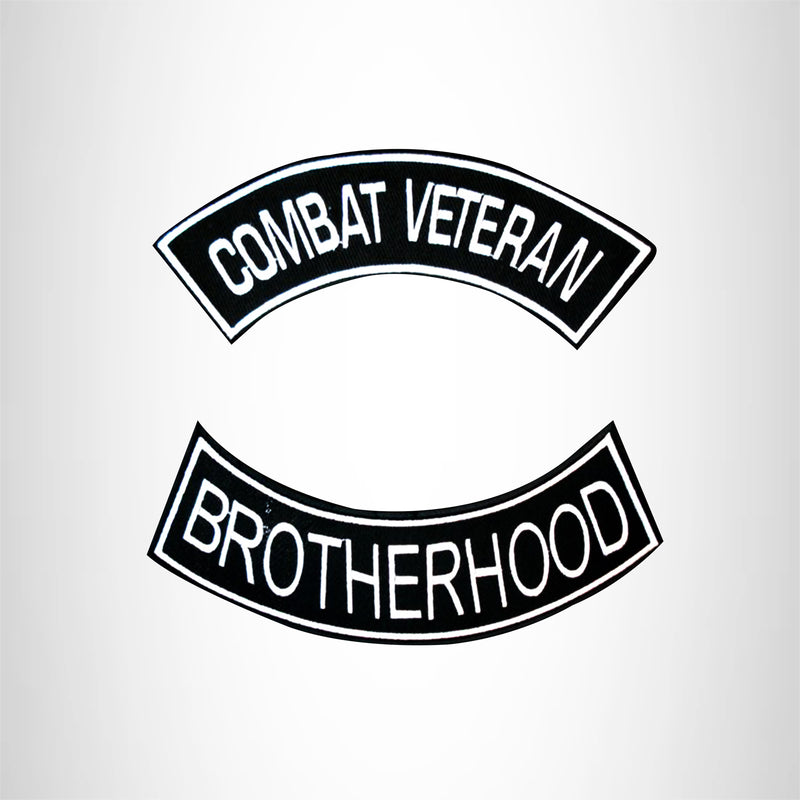 Combat Veteran Brotherhood 2 Patches Set Sew on for Vest Jacket