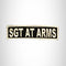 SGT AT ARMS White on Black Small Patch Iron on for Biker Vest SB707